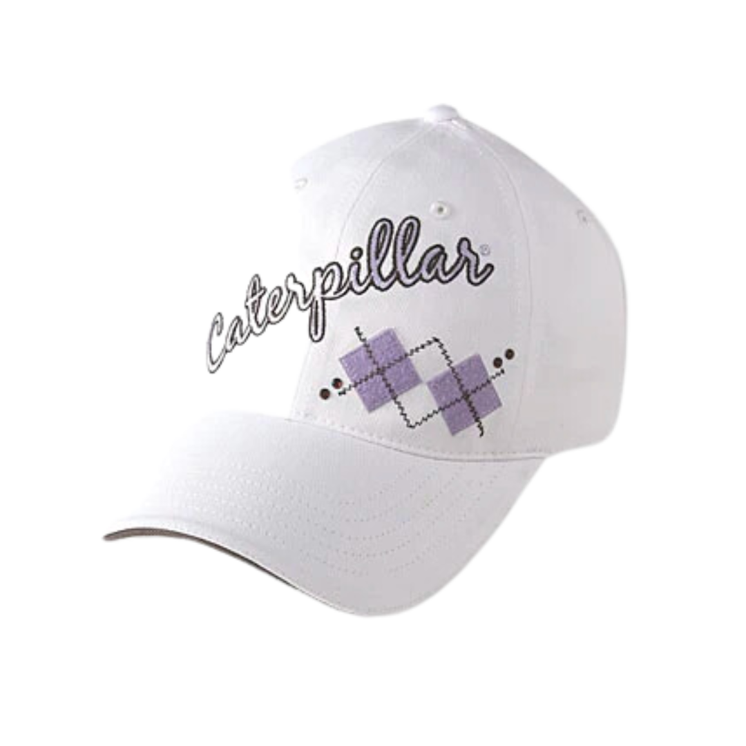 Ladies White Argyle Cap